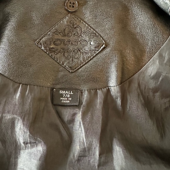 JOU JOU Girls Faux Leather Motorcycle Jacket - Picture 7 of 7